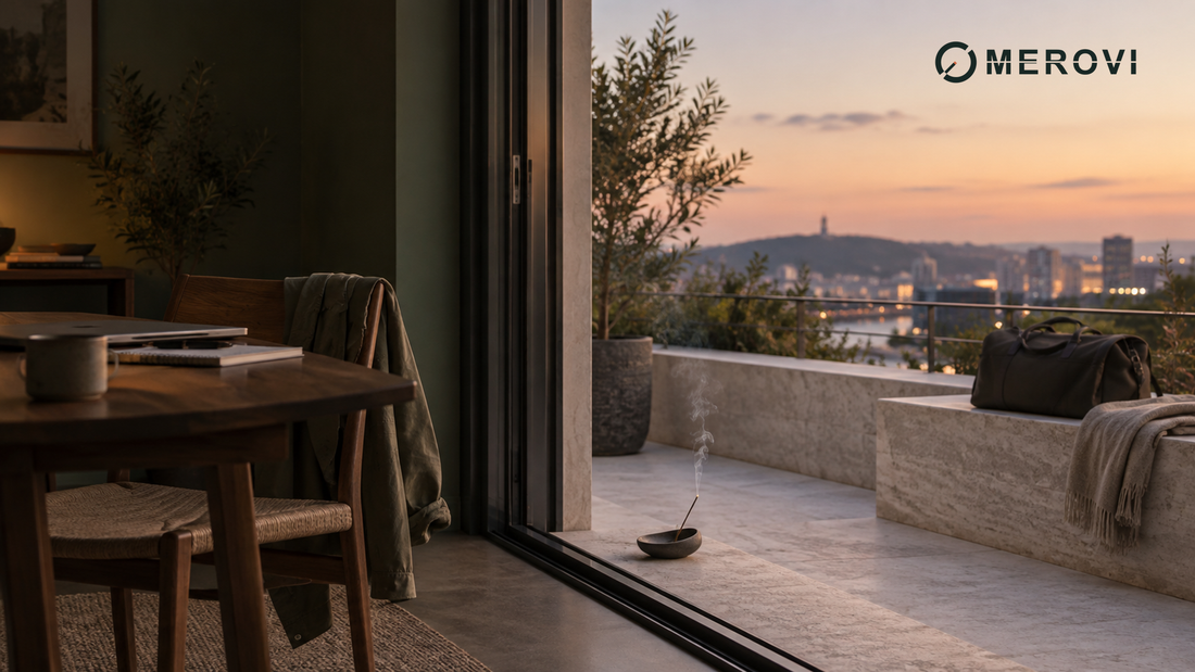 Quiet transitional space illustrating the story and purpose behind MEROVI