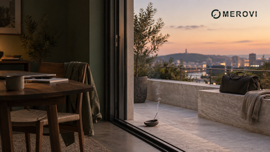 Quiet transitional space illustrating the story and purpose behind MEROVI