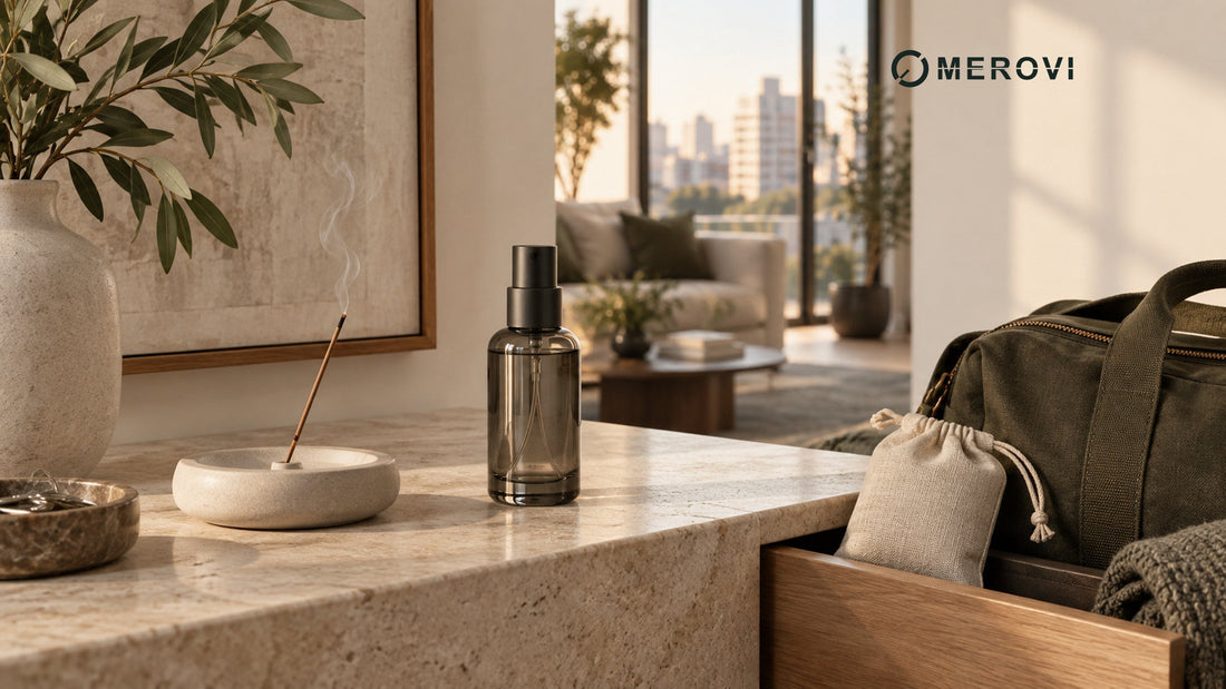 Incense, room spray and scent pouch formats compared in the MEROVI fragrance guide