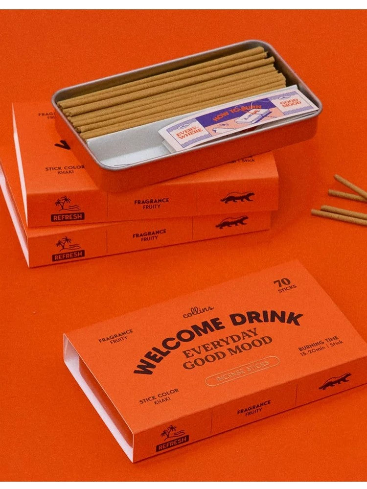 Collins Korean Natural Incense Sticks｜WELCOME DRINK Red Box (Fruit Scent) Fruity Fragrance Profile
