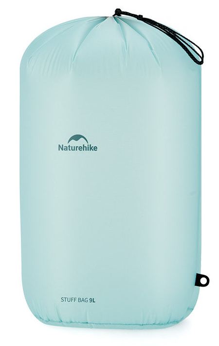 Naturehike creek-blue drawstring pouch with original Naturehike branding and STUFF BAG 9L marking.
