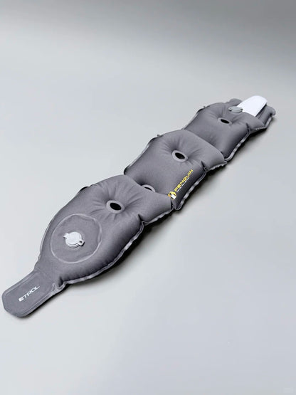 NOWYSM inflatable neck pillow laid flat with built-in press pump and air valve